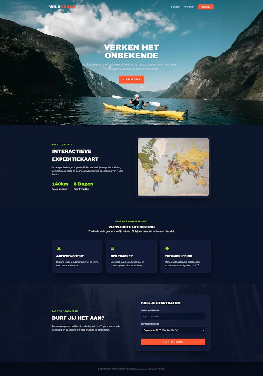 WildTrack: interface van het off-grid expeditieplatform