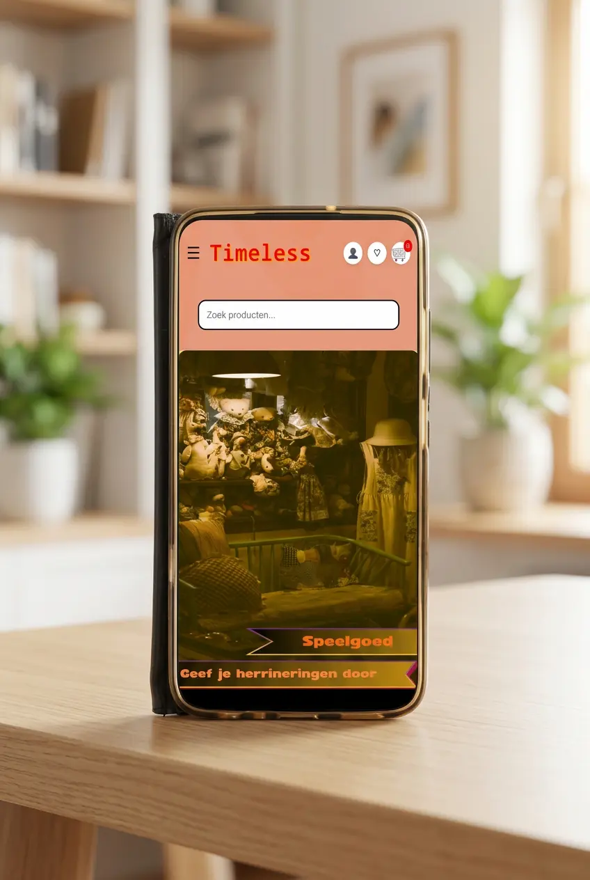 Timeless webshop op een smartphone